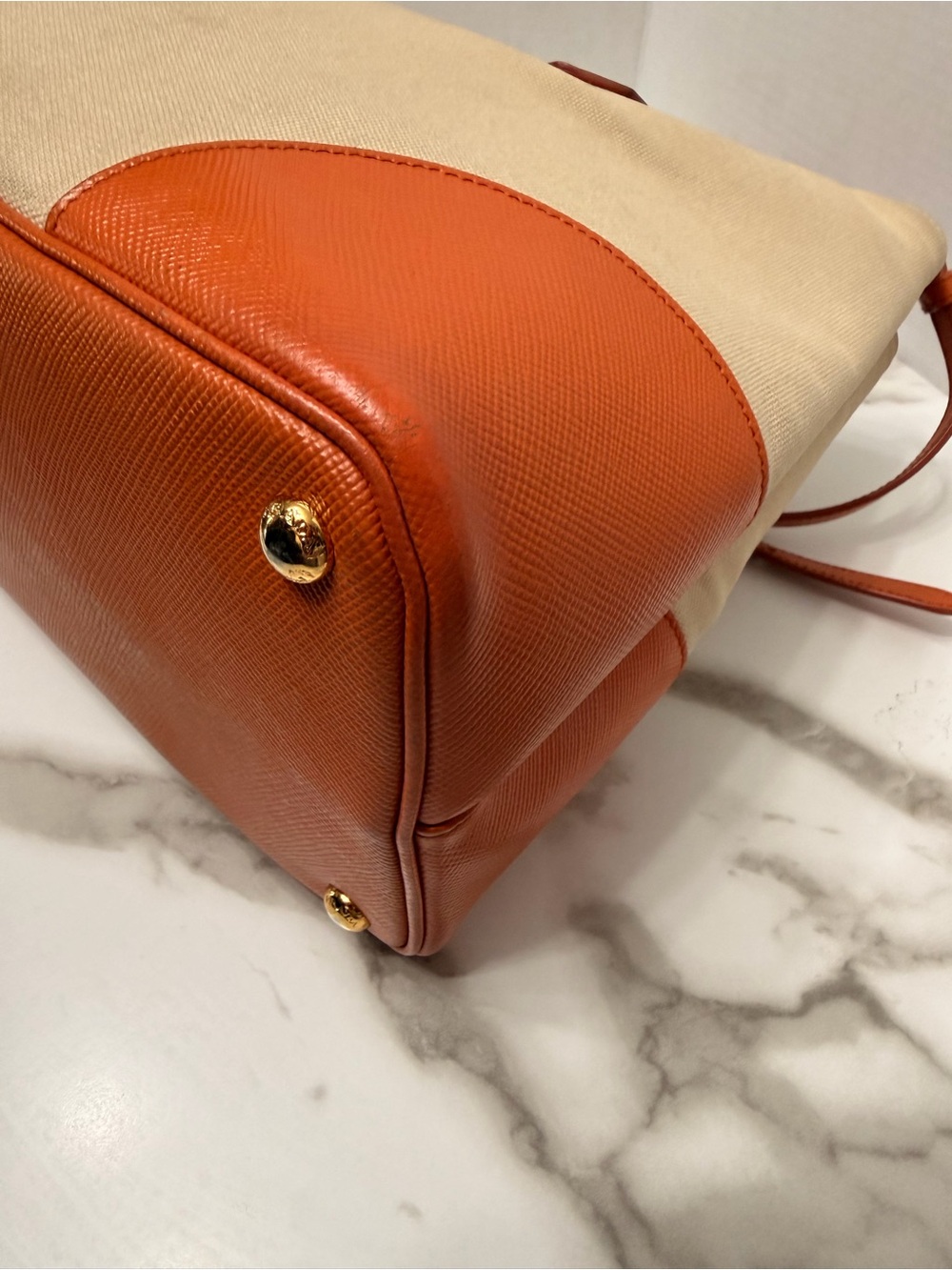 Prada Cuir Double Tote Canvas and Saffiano Leather - Picture 9 of 14